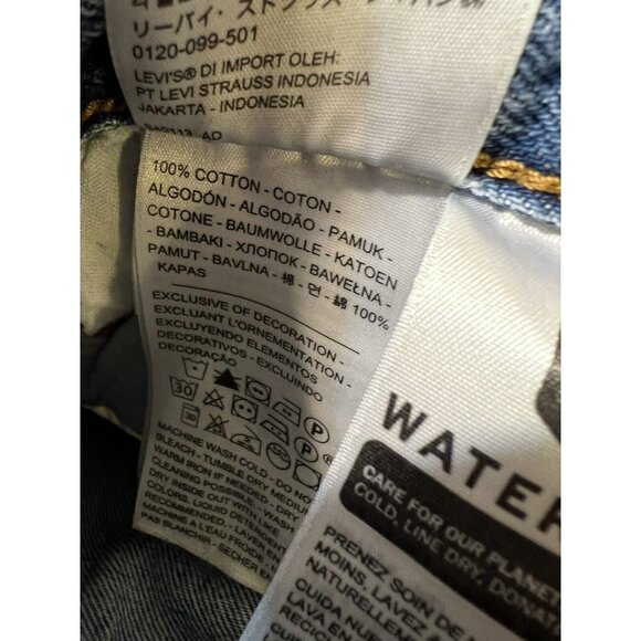 Levi's Mom Wedgie Straight Distressed Frayed Raw Hem Button Fly Jeans Sz 27 - Picture 14 of 16